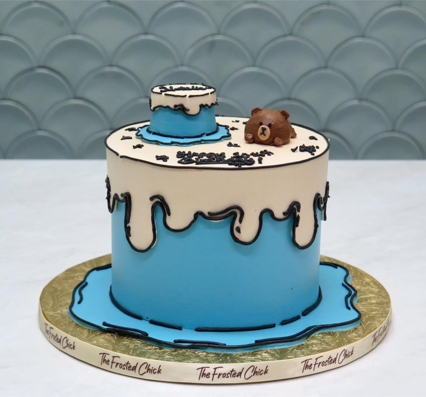 buttercream comic style bear